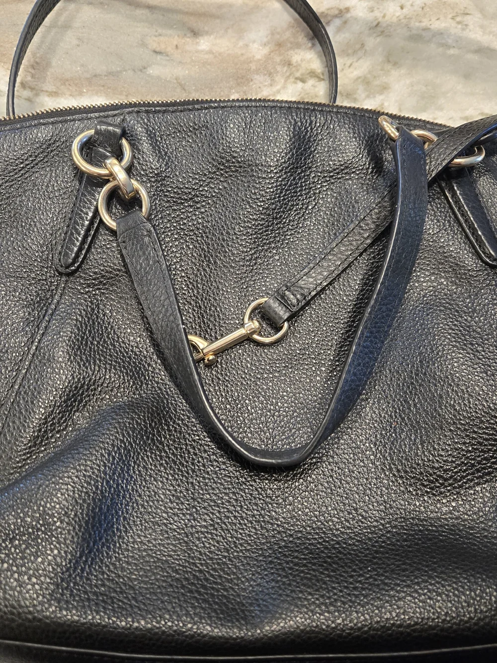 COACH Small Kelsey Black Leather Satchel with Crossbody & Wallet Bundle
